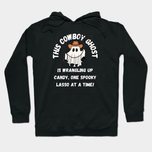 This cowboy ghost is wrangling up candy, one spooky lasso at a time! Halloween Hoodie